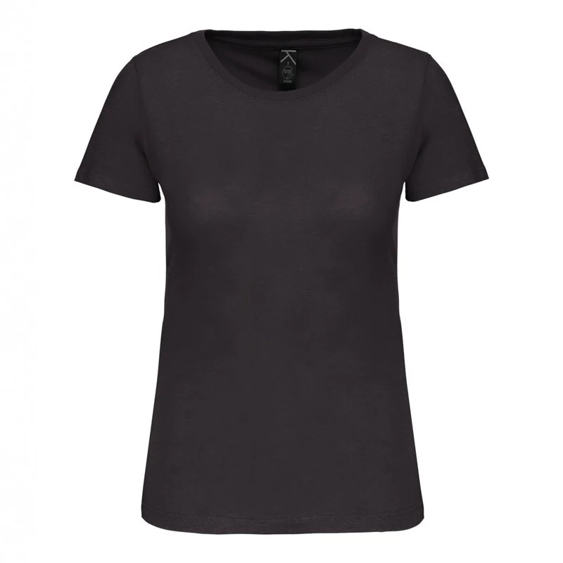 Tee Shirt de Travail Bio Col Rond Femme Gris Foncé - KARIBAN