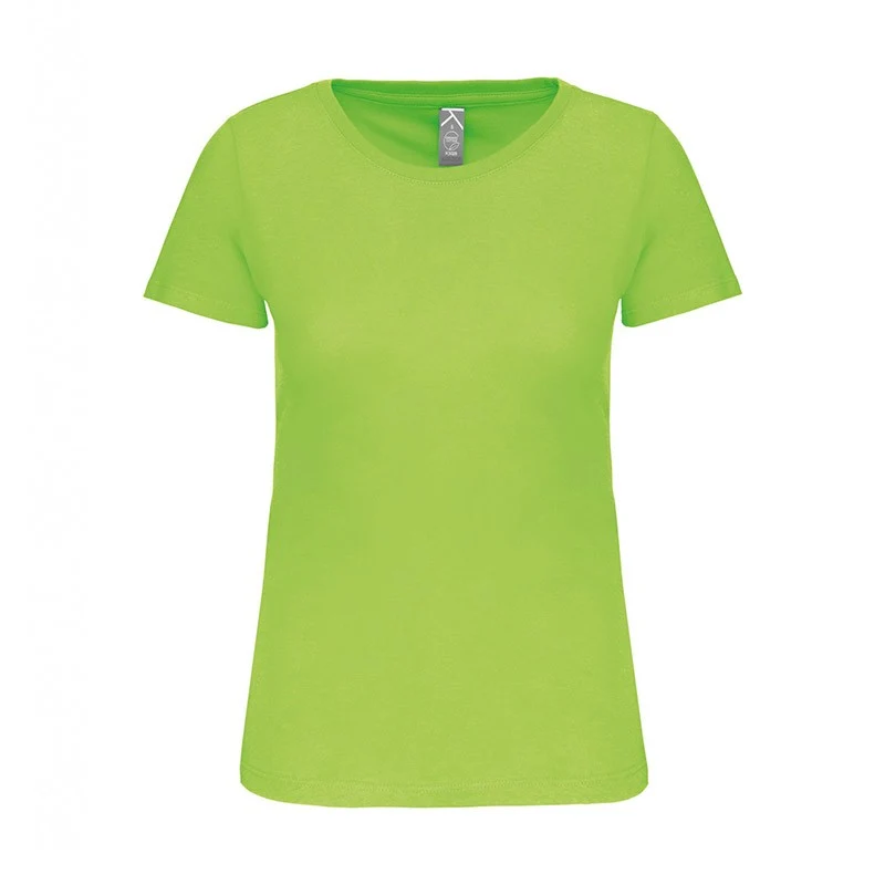 Tee Shirt de Travail Femme Coton Bio Col Rond Anis - KARIBAN