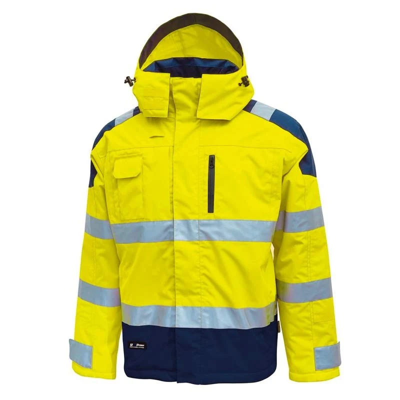 Parka Defender Haute Visibilité Anti-Pluie Jaune - UPOWER