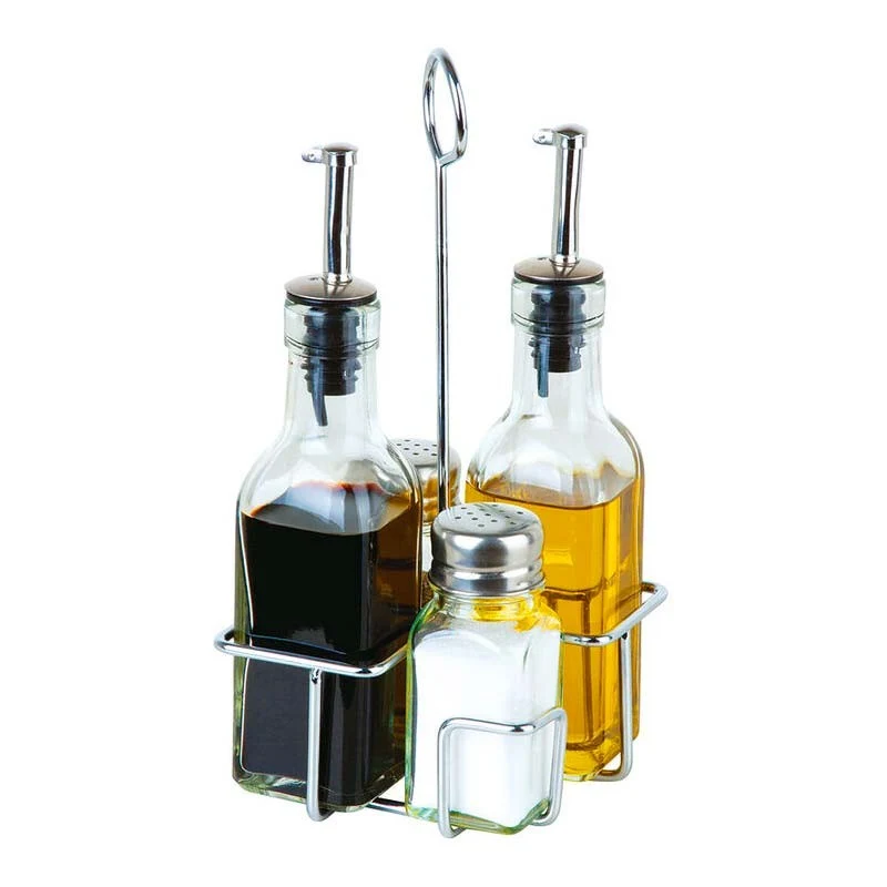 Ménagère 4 pièces huile, vinaigre, sel et poivre inox Maraska - MATFER