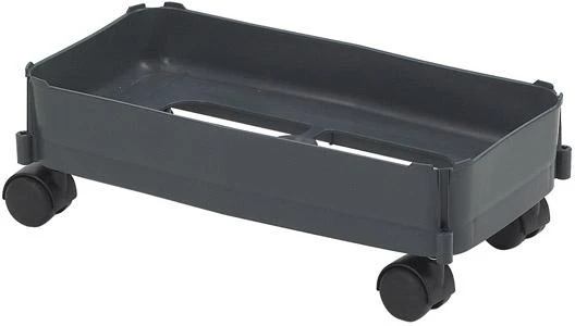 Chariot pour conteneur polyvalent 60 l, avec roulettes souples, gris foncé NEUTRAL, support roulant vert foncé pour poubelle 60L-roulettes souples