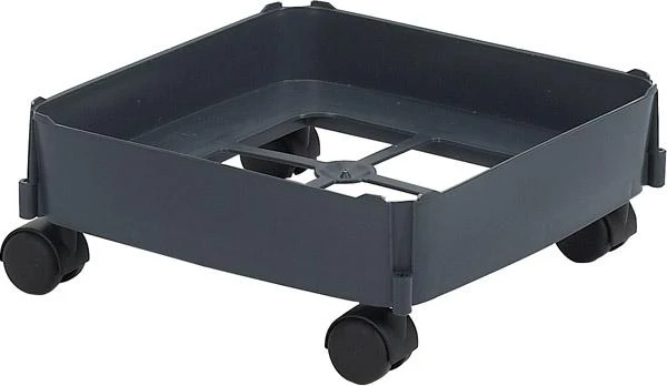 Chariot pour conteneur polyvalent 90 l, avec roulettes souples, gris foncé NEUTRAL, support roulant vert foncé pour poubelle 90L-roulettes souples