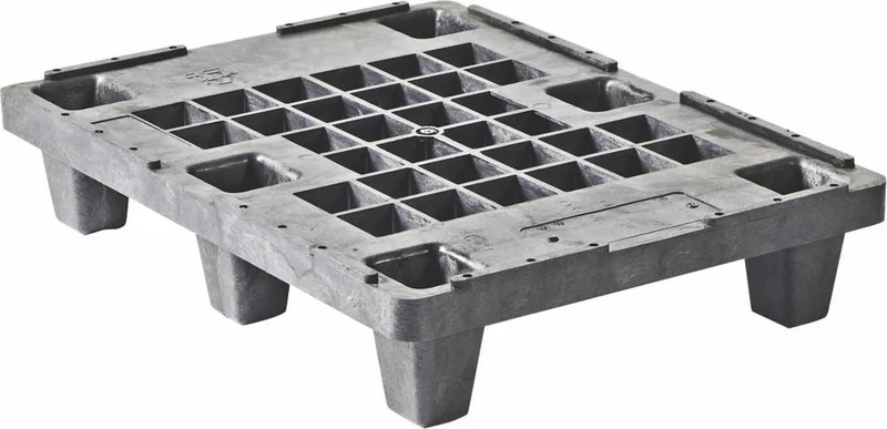 Demi-palette plastique NEUTRE, demi-palette plastique, perforée 800x600x143mm, lot de 5
