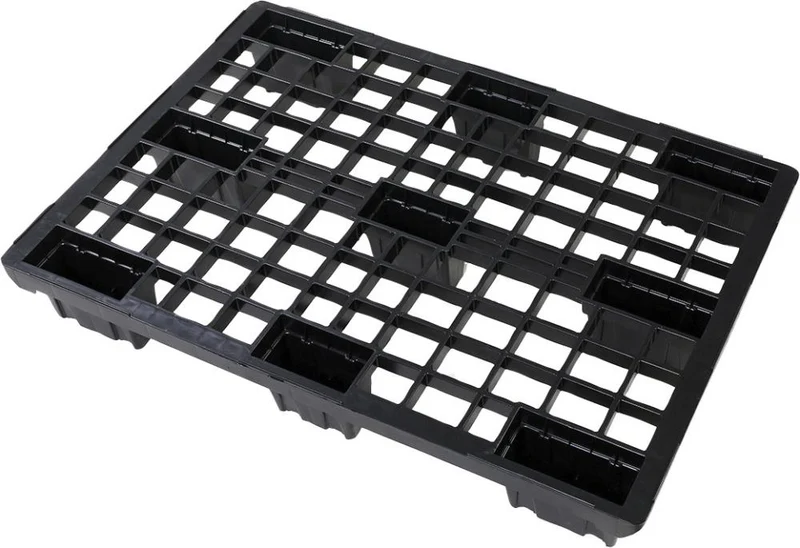 Demi-palette plastique NEUTRE, demi-palette plastique, perforée 800x600x150mm plateau lisse, paquet de 5