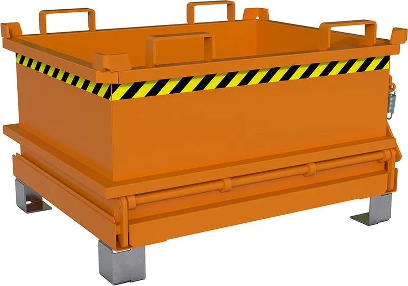 Mini-conteneur à fond basculant BAUER, MSB 250, peint, orange-jaune