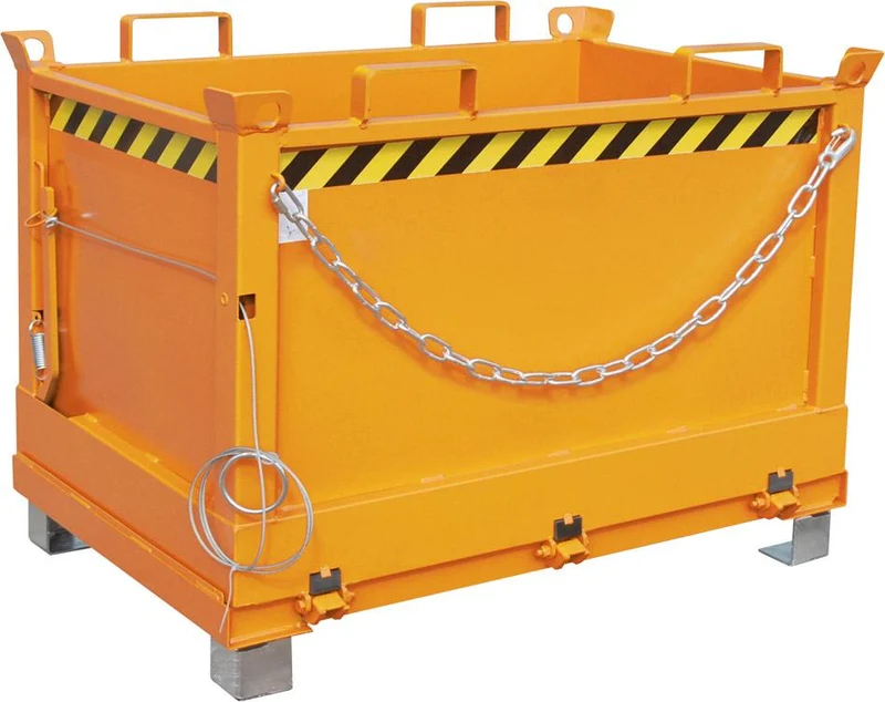 Conteneur à fond basculant BAUER, 500 l L1245xP840xH845 mm RAL2000 Capacité de charge 1000kg Type FB 500