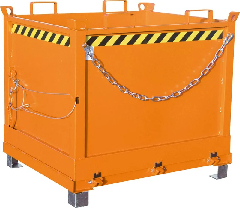 Conteneur à fond basculant BAUER, 1000l L1245xP1040xH1145 mm RAL2000 Capacité de charge 1250kg Type FB 1000