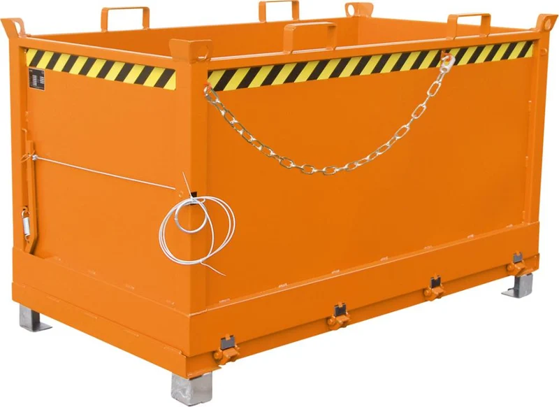 Conteneur à fond basculant BAUER, 1500l L1845xP1040xH1145 mm RAL2000 Capacité de charge 1500kg Type FB 1500