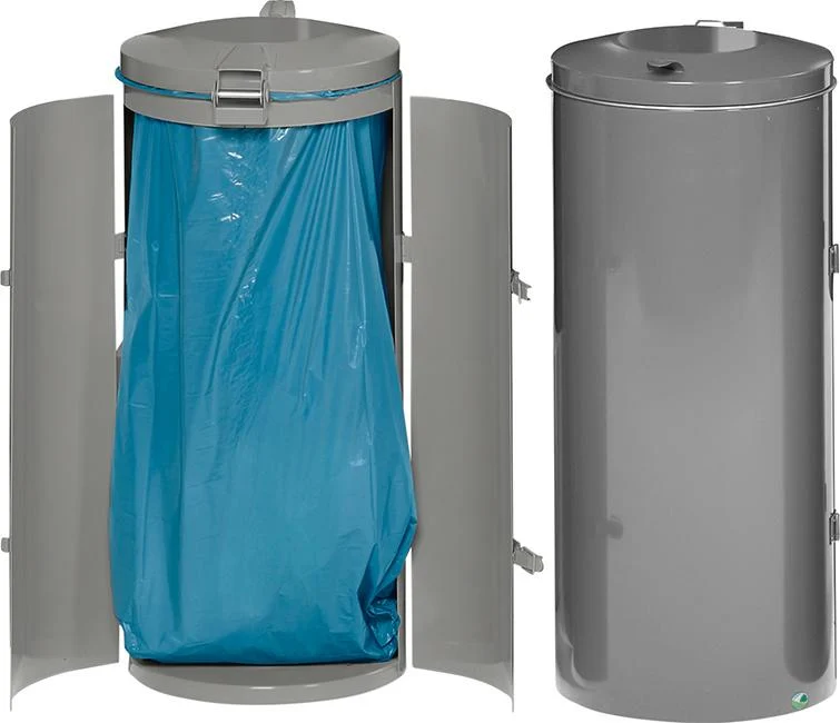 Collecteur de déchets à double porte VAR, 120 l argent H 980 mm VAR