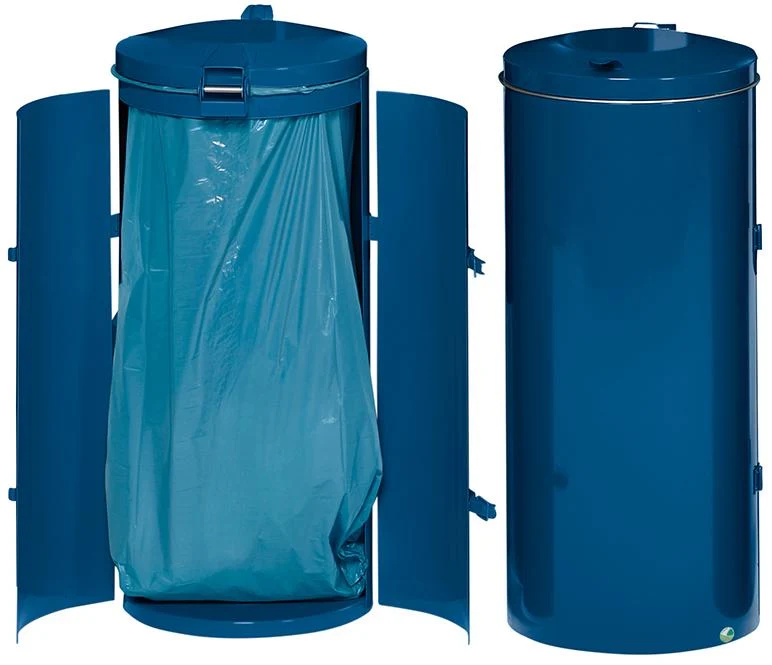 Collecteur de déchets à double porte VAR, 120 l, bleu, H 980 mm, VAR