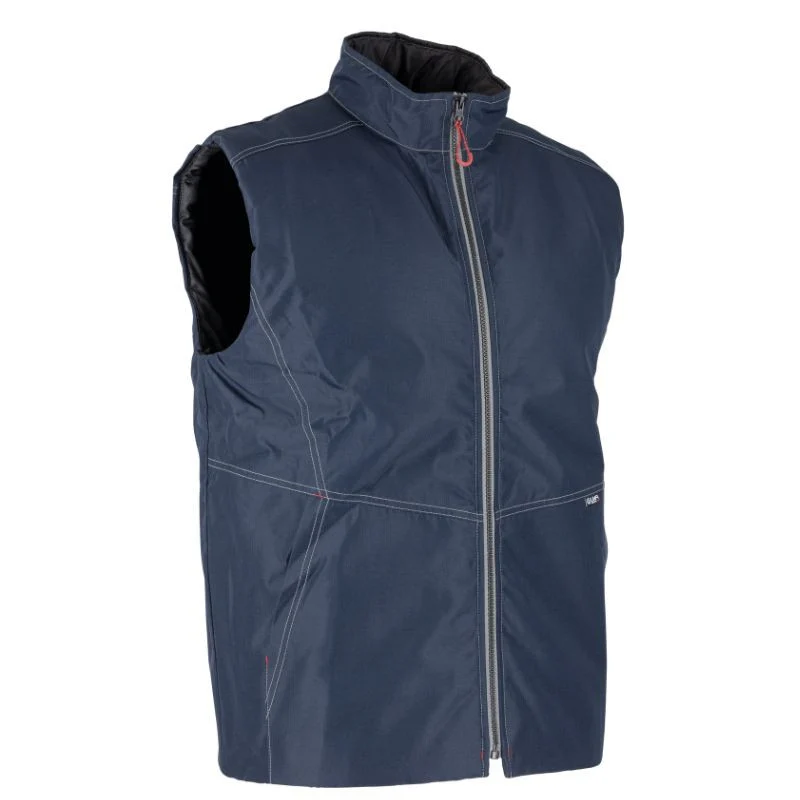 Bodywarmer de Travail Homme Matelassé Col Montant Marine Mécanic - LMA