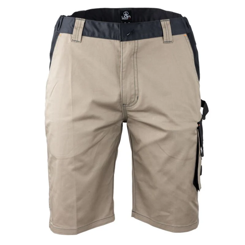 Bermuda de Travail Homme Bicolore Multipoches Beige/Gris Zéro Métal Chiron - LMA