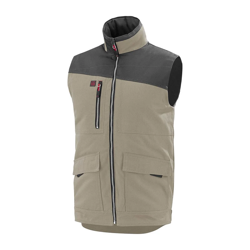 Gilet de Travail Homme Hammer Beige et Charcoal 2XL - ADOLPHE LAFONT