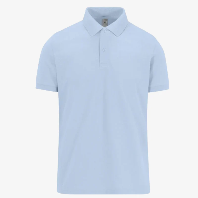 Polo Homme Manches Courtes Bleu Pastel - B&C