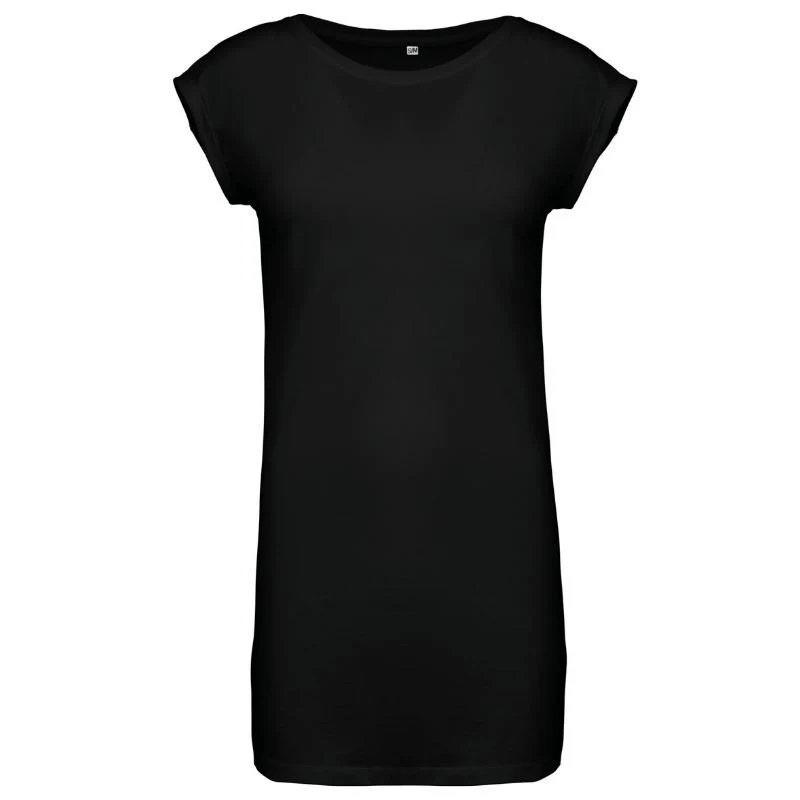 Tee-Shirt Femme Noir Long - KARIBAN