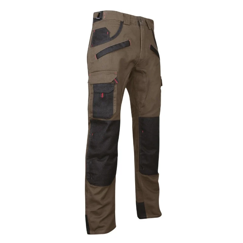 Pantalon de Travail Homme Tourbe Poches Genouillères Marron - LMA