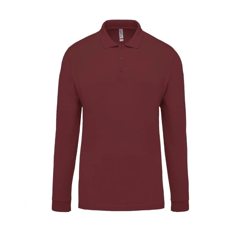 Polo Homme Bordeaux Manches Longues - KARIBAN