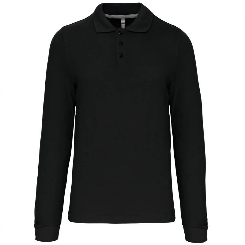 Polo Homme Manches Longues 100% Coton - KARIBAN