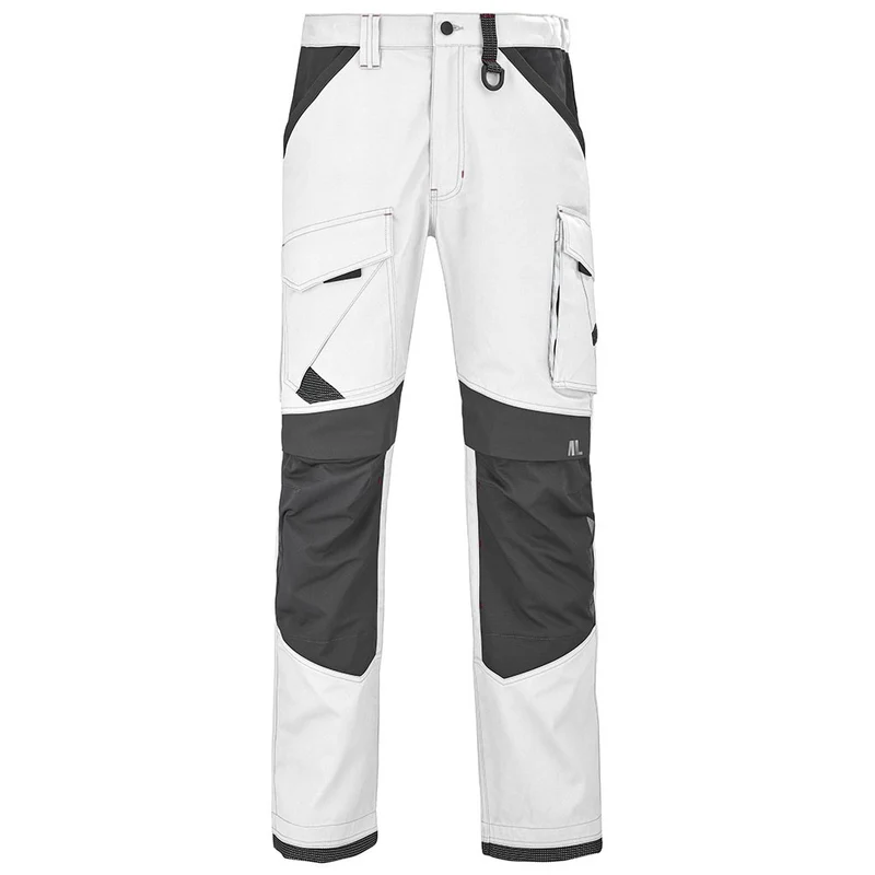 Pantalon de Travail Homme Ruler Blanc et Gris Charcoal - ADOLPHE LAFONT