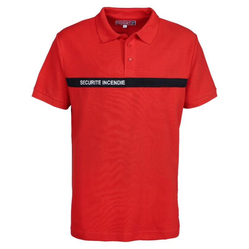 Polo de Sécurité Incendie Unisexe Manches Courtes Rouge – CITYGUARD