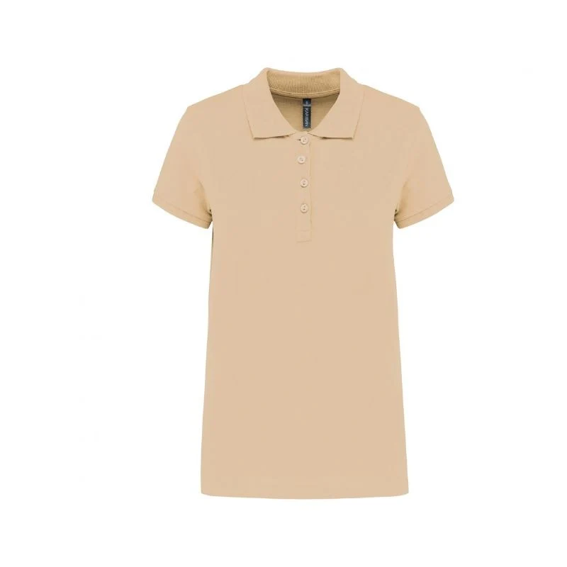 Polo de Travail Femme Beige en Coton - KARIBAN