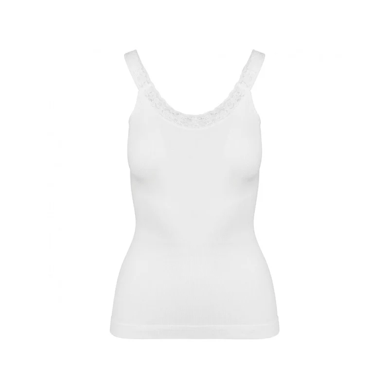 Débardeur Dentelle Femme Ecoresponsable Blanc - KARIBAN