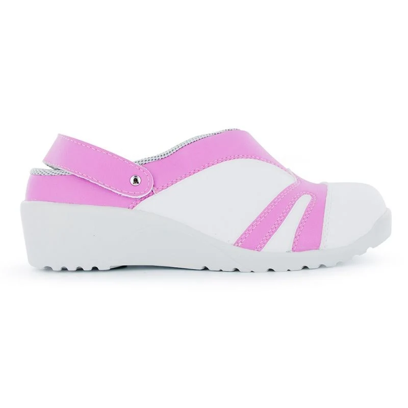 Sabot de Cuisine Femme Fiona Blanc et Rose - NORDWAYS