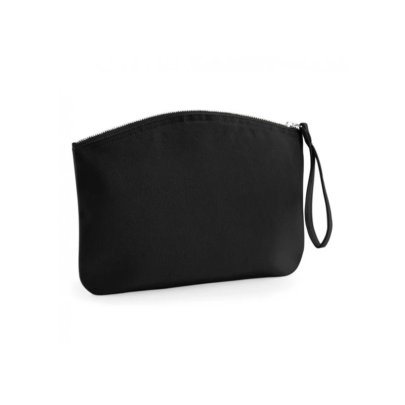 Pochette Noir Coton Biologique avec Dragonne - TOPTEX