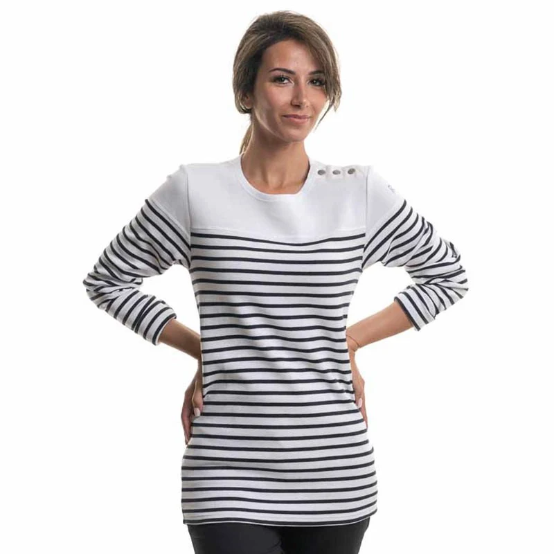 T-Shirt de Travail Femme Manches Longues Marinière Ancre - ROBUR