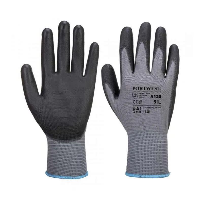 Gant de Protection Nylon Enduit Gris/Noir - PORTWEST