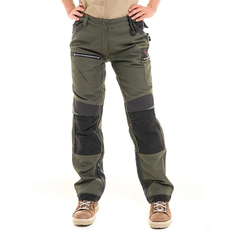 Pantalon de Travail Femme Chain Kaki et Charcoal - ADOLPHE LAFONT
