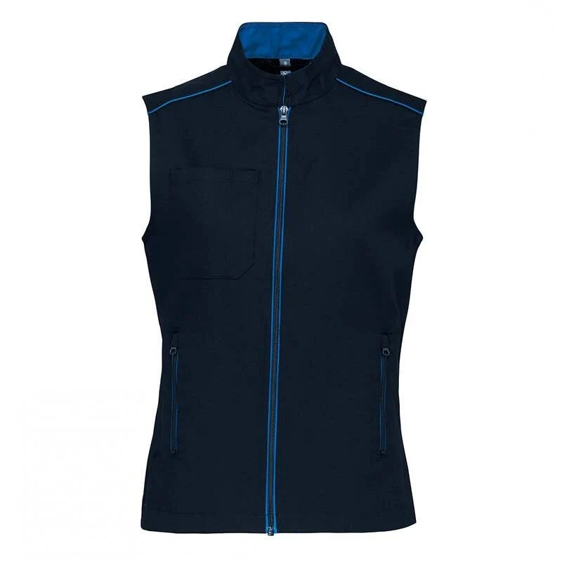 Gilet de Travail Femme Sans Manches Bleu avec Liseré Coloré - TOPTEX