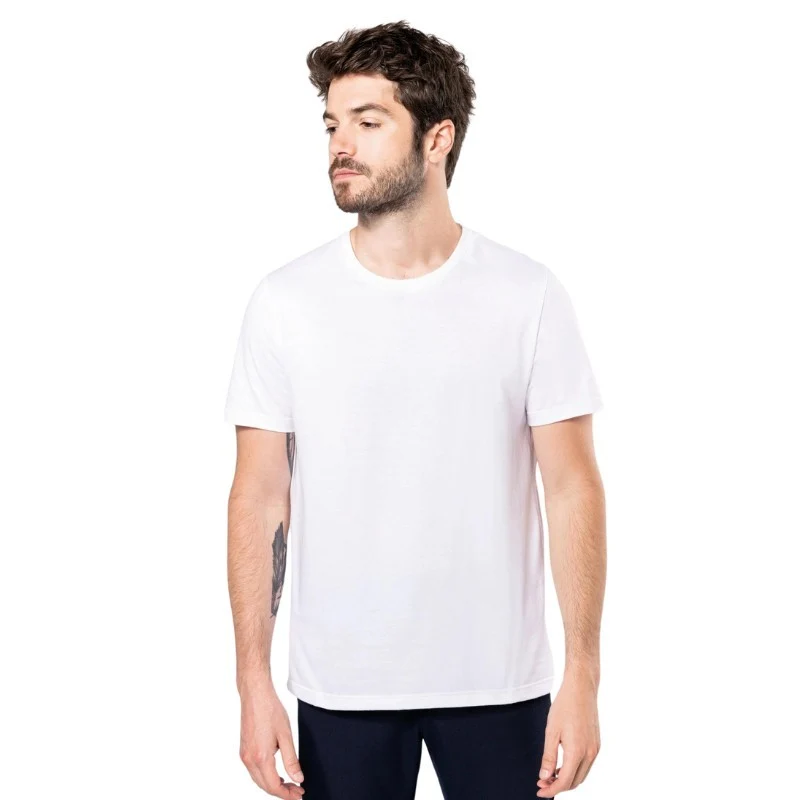 Tee-Shirt de Travail Blanc Bio Homme Made in France - KARIBAN