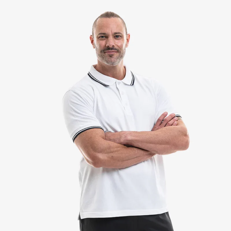 Polo de Travail Skipper Blanc et Bleu Marine - PAYPERWEAR