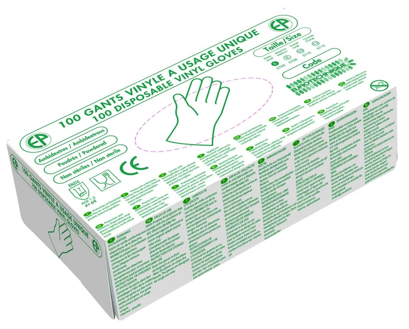 Gants Vinyle 5700 Poudré AQL 1.5 Jetable (100 gants) - COVERGUARD