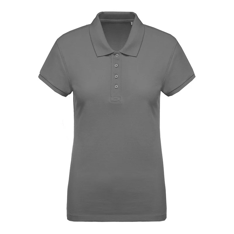 Polo de Travail Femme Piqué Bio Manches Courtes Gris - TOPTEX