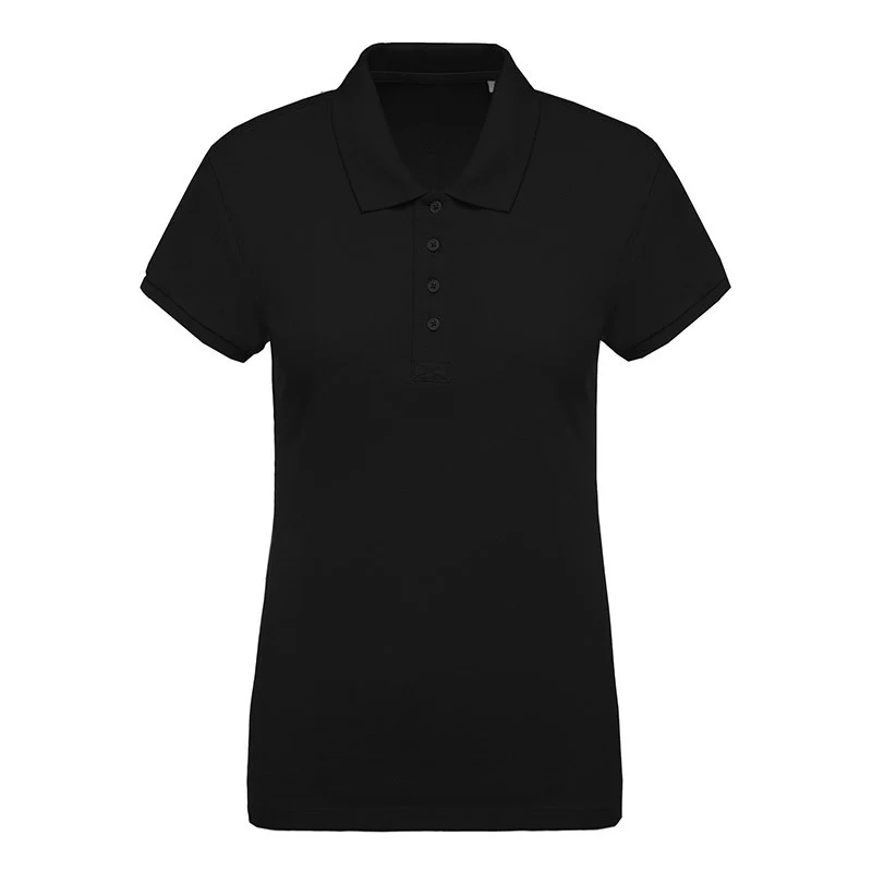 Polo de Travail Femme Piqué Bio Manches Courtes Noir - TOPTEX