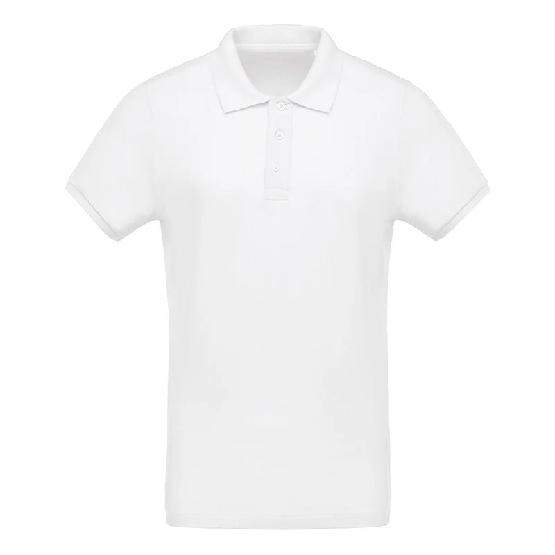 Polo Piqué Bio Manches Courtes Blanc Homme - KARIBAN