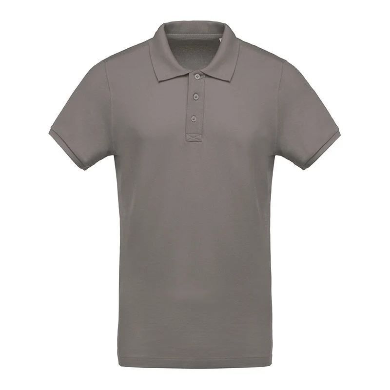 Polo de Travail Piqué Bio Manches Courtes Gris Homme - KARIBAN