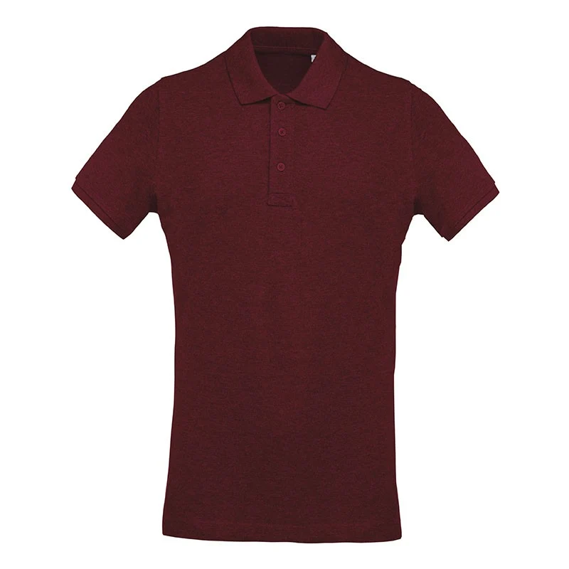 Polo de Travail Piqué Bio Manches Courtes Bordeaux Homme - KARIBAN