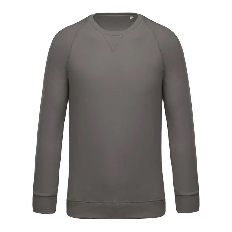 Sweat-Shirt Homme Bio Manches Raglan Col Rond Gris - KARIBAN
