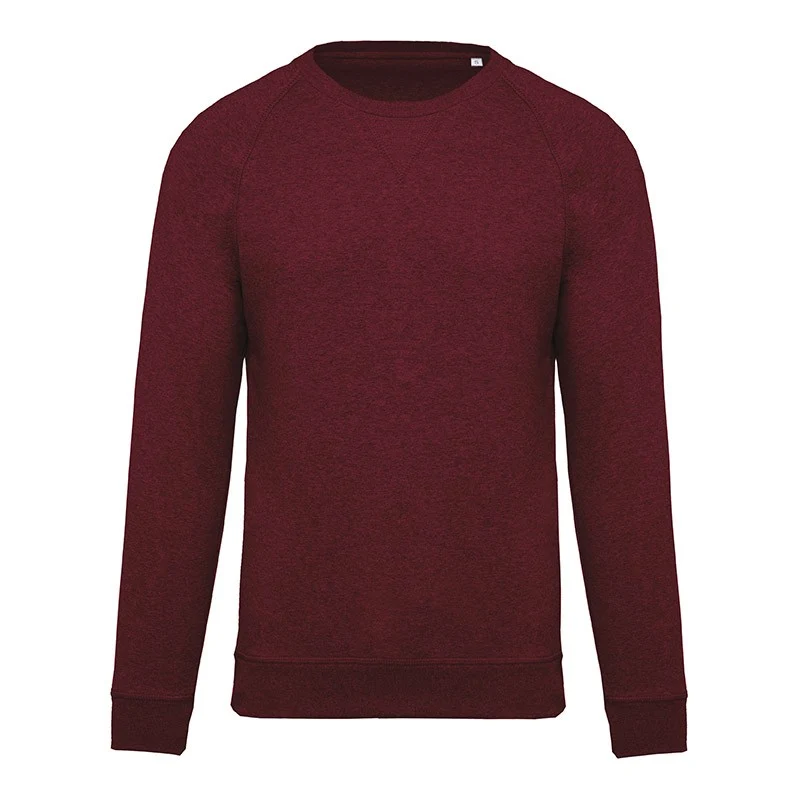 Sweat-Shirt Homme Bio Col Rond Bordeaux - KARIBAN