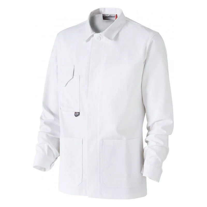 Veste de Travail Unisexe Blanche 100% Coton - MOLINEL