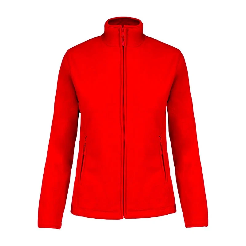 Veste de Travail Micropolaire Zippée Femme Rouge - KARIBAN