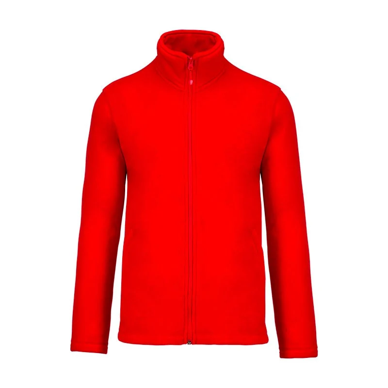 Veste de Travail Homme Micropolaire Zippée Rouge - KARIBAN