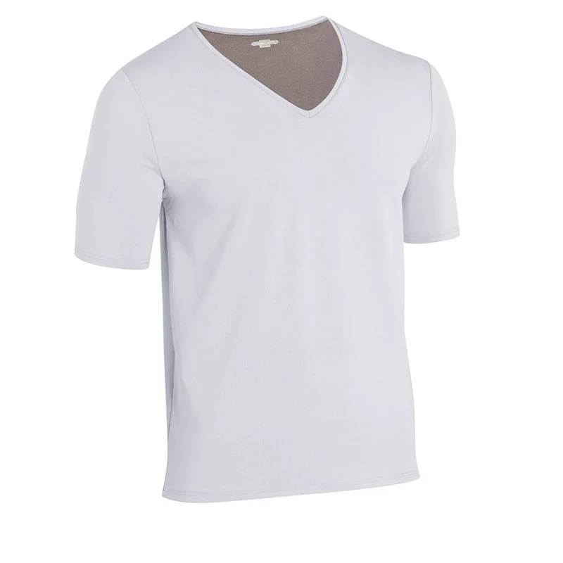Tee-Shirt de Travail Homme Gris Perlé Thermolactyl Manches Courtes - DAMART
