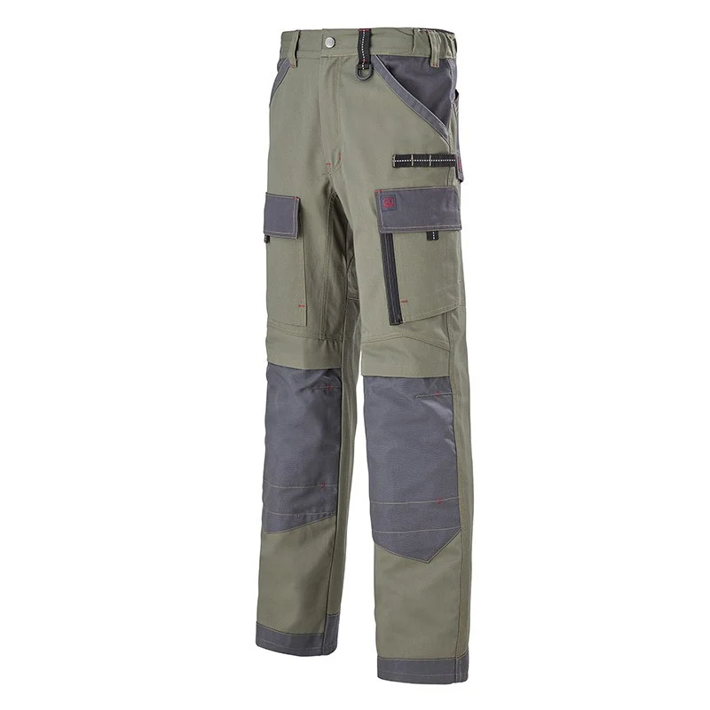 Pantalon de Travail Homme Multipoches Protection Genoux Kaki - ADOLPHE LAFONT
