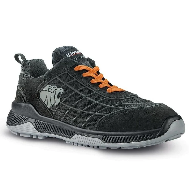 Chaussures de Sécurité Sans Métal Noir et Orange Match S1P SRC - UPOWER