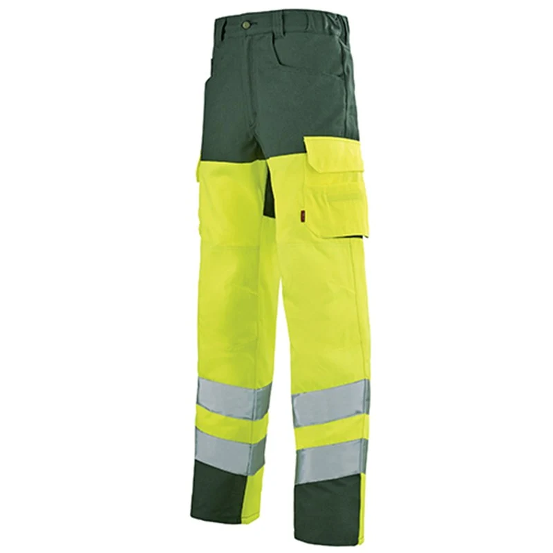 Pantalon de Travail Homme Jaune Fluo Jaune Hibi/Vert Foncé - ADOLPHE LAFONT