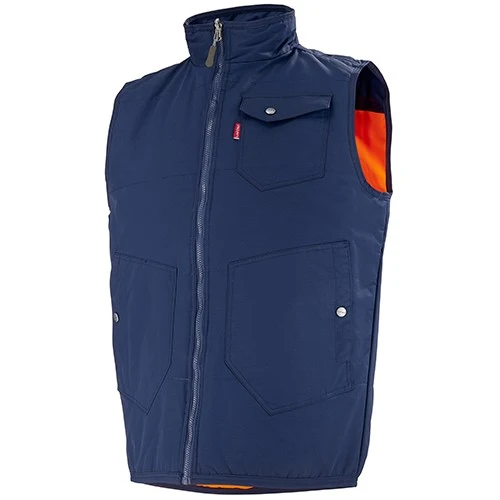Gilet de Travail Homme Sans Manches Marin et Orange Hivi - ADOLPHE LAFONT